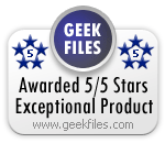 Geek Files 5 star award