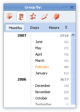 view photo database images as timeline